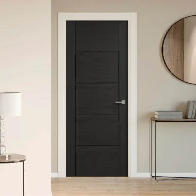 Black Oak Parma internal door fitted in a contemporary home